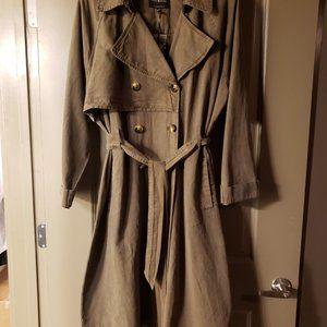 NEW Lucky Brand Trench Coat  Olive Green  SZ L